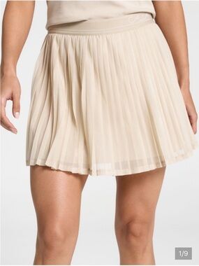 NWT Calia High Rise Court Pleated Tennis Skort Khaki Sand